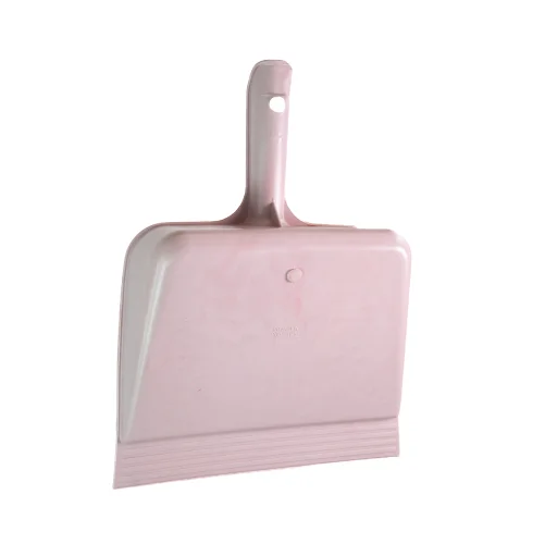 Pá de lixo rosa da marca Vassouras Garota, ideal para coleta de resíduos em limpeza doméstica.